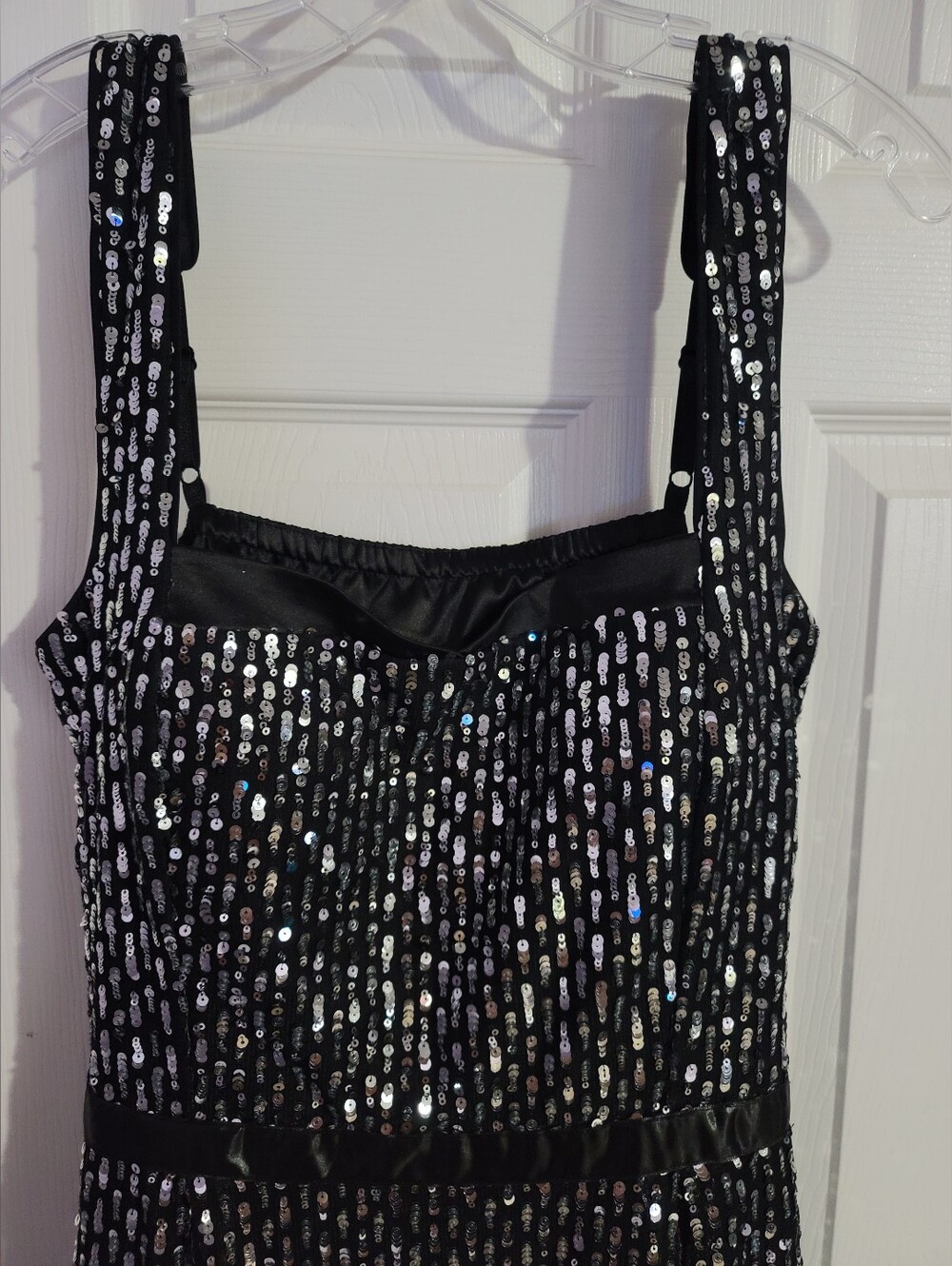 Kensie Black & Silver Dotted Sweetheart Midi Dress - Picture 5 of 8